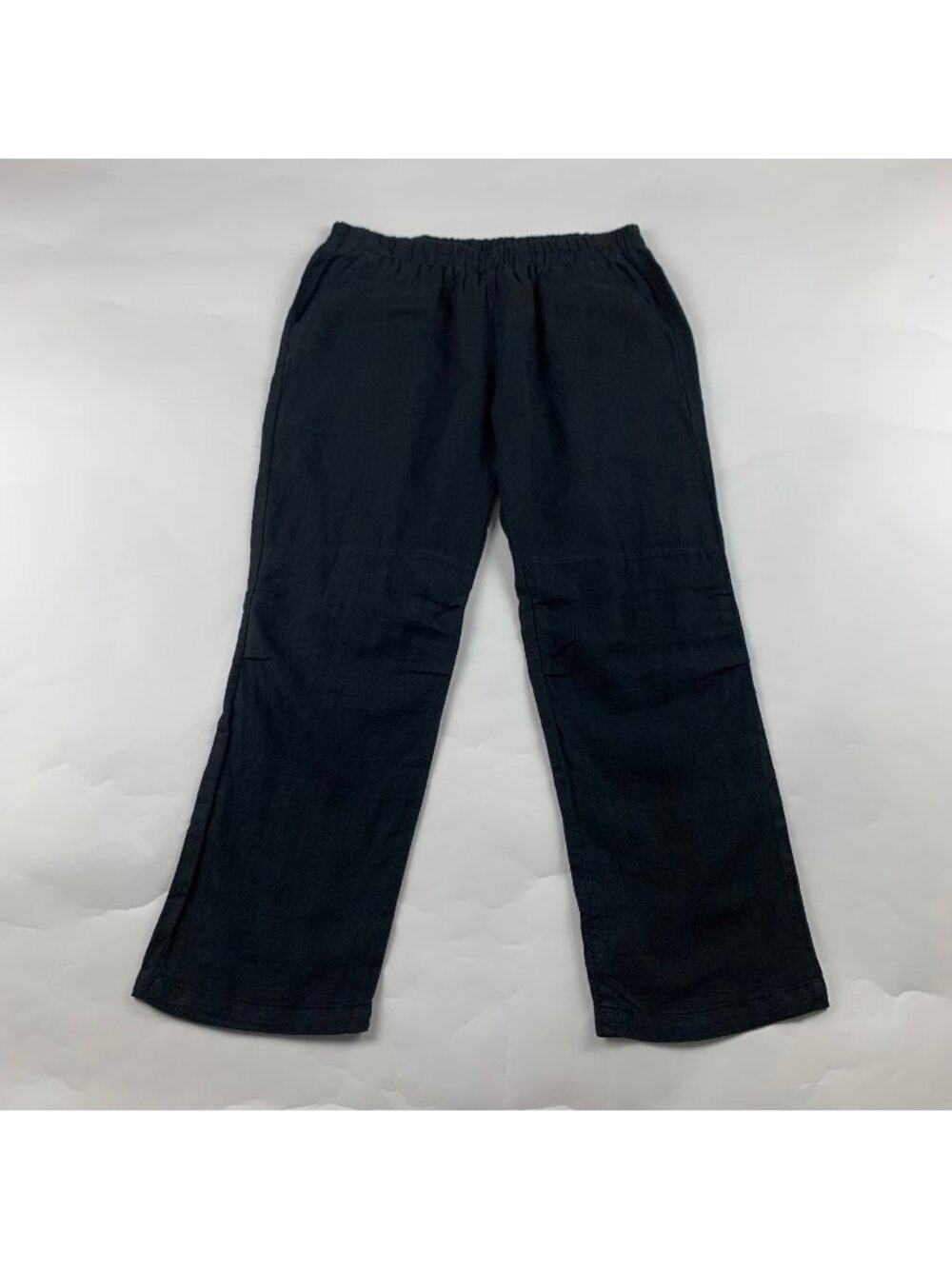 Jolie Black Linen Tapered Leg Ankle Pant USA Made L